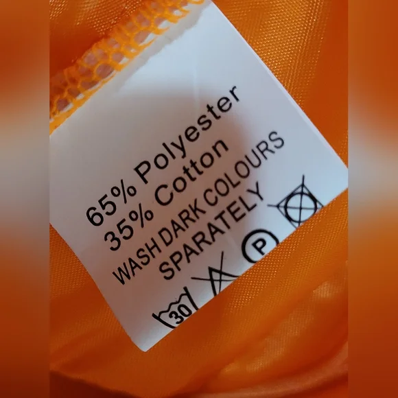 Orange Puffer Pullover Jacket Size Large Loose Fitting - Picture 6 of 10